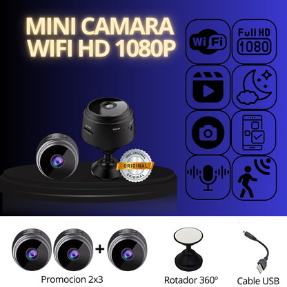 Mini Camara de Seguridad WiFi 1080p HD